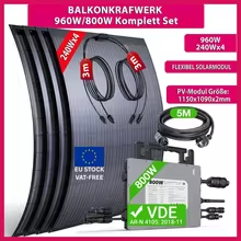 Balkonkraftwerk 900W/800W Komplett-Set